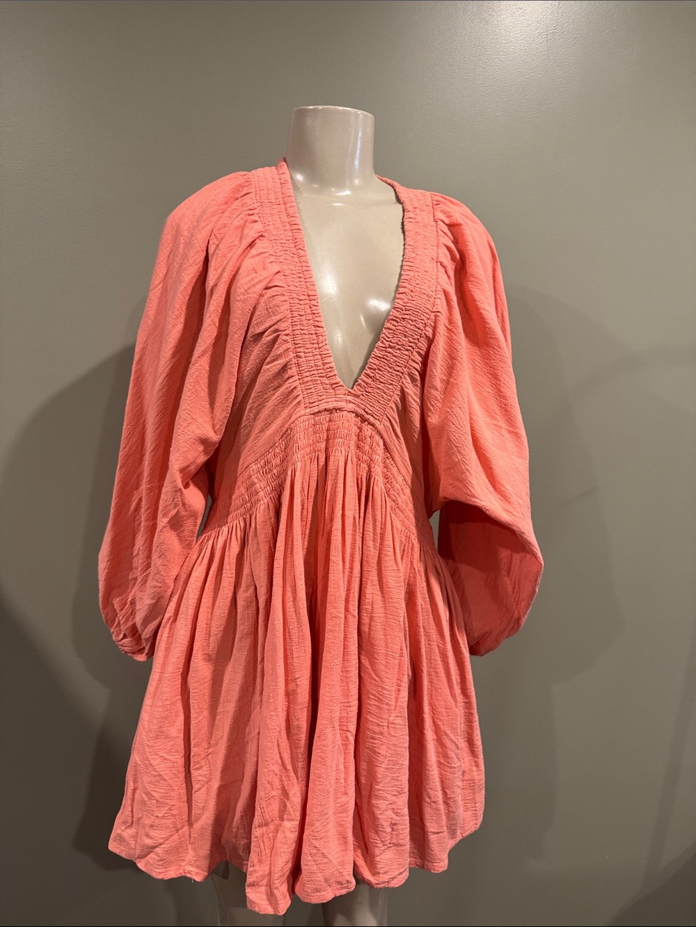 Large Free People the moment Mini Dress in Coral